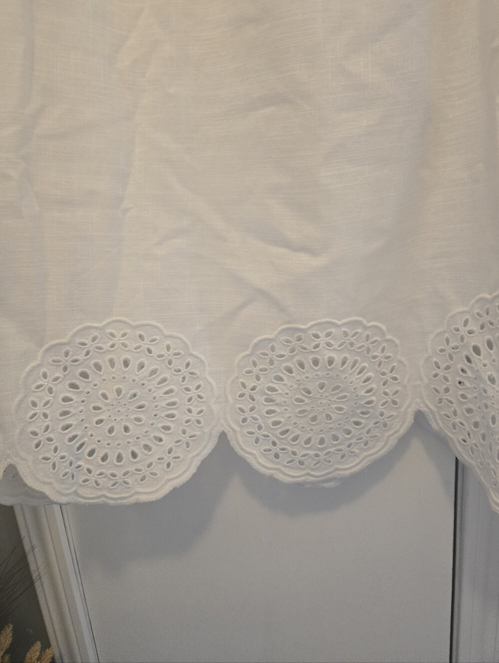 Melanie Lyne Scalloped Hem Maxi Skirt Size 10 Porcelain (White) Linen Blend - Picture 10 of 13